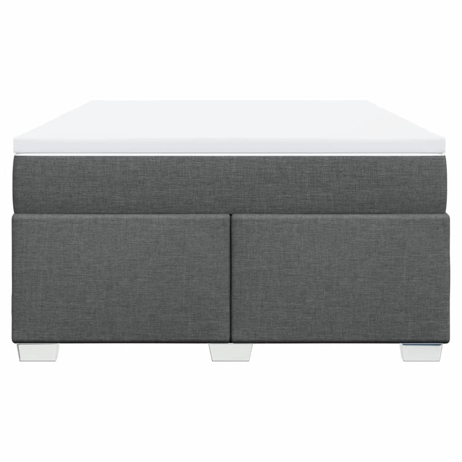 Boxspring met matras stof donkergrijs 140x190 cm