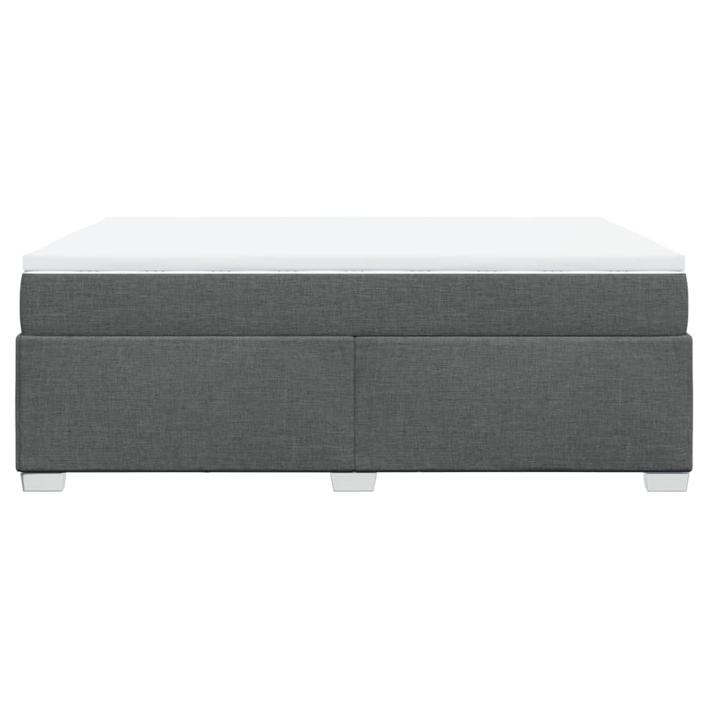 Boxspring met matras stof donkergrijs 140x190 cm