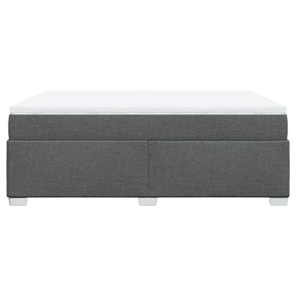 Boxspring met matras stof donkergrijs 140x190 cm