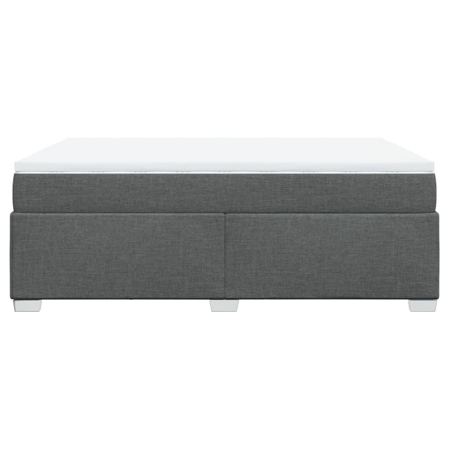 Boxspring met matras stof donkergrijs 140x190 cm