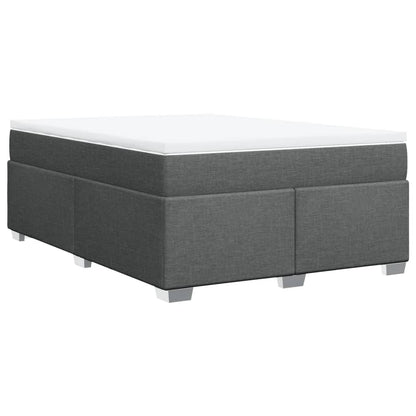 Boxspring met matras stof donkergrijs 140x190 cm