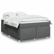 Boxspring met matras 140x190 cm donkergrijs