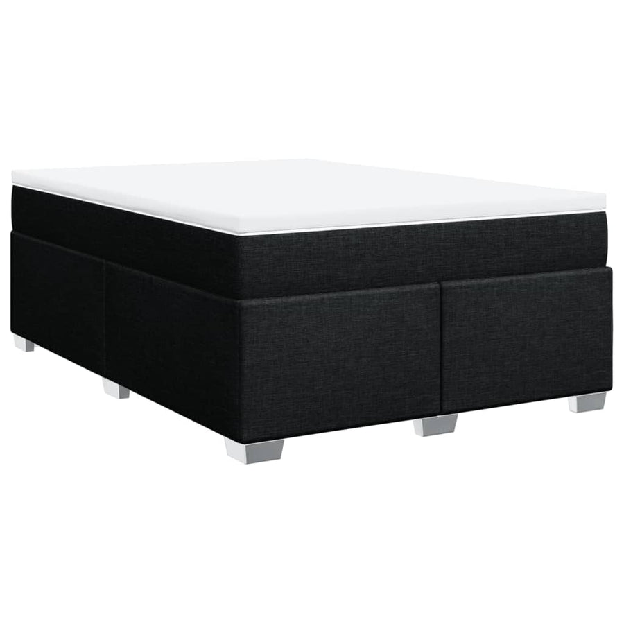 Boxspring met matras stof zwart 140x190 cm