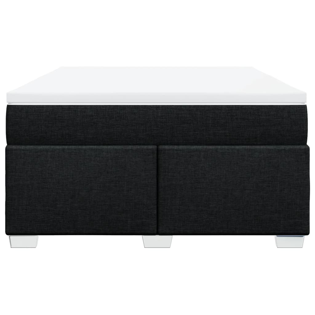 Boxspring met matras stof zwart 140x190 cm