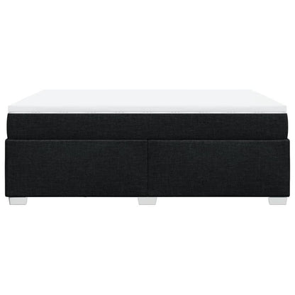 Boxspring met matras stof zwart 140x190 cm
