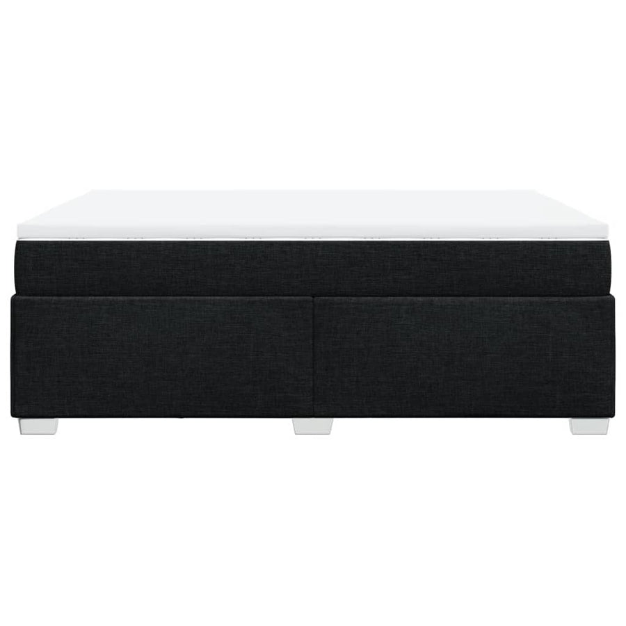 Boxspring met matras stof zwart 140x190 cm