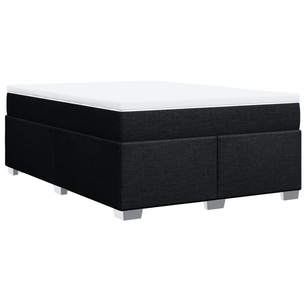 Boxspring met matras stof zwart 140x190 cm