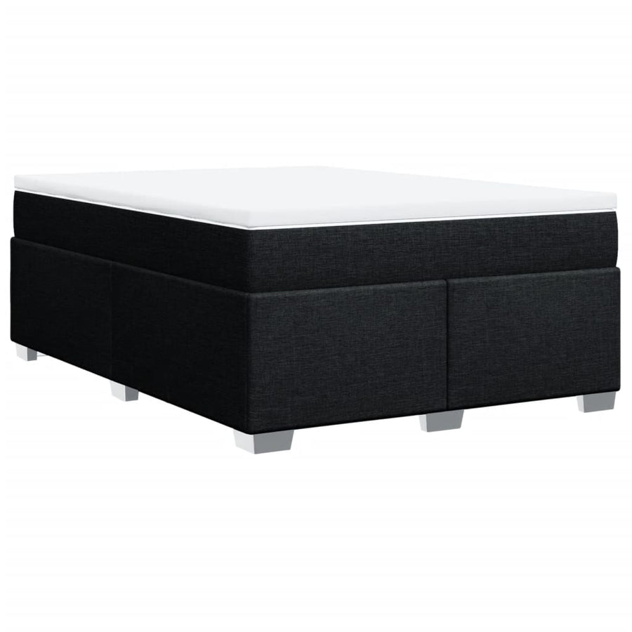 Boxspring met matras stof zwart 140x190 cm