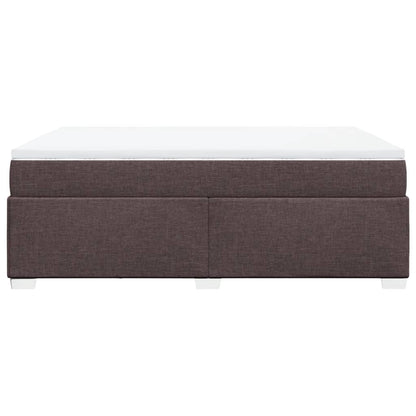 Boxspring met matras stof donkerbruin 140x190 cm