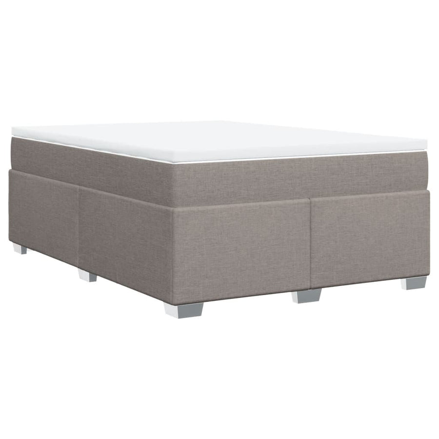 Boxspring met matras stof taupe 140x190 cm