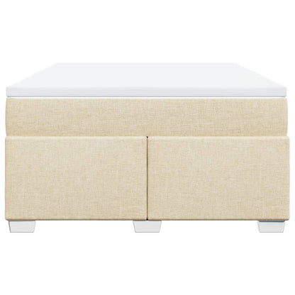 Boxspring met matras stof crèmekleurig 140x190 cm