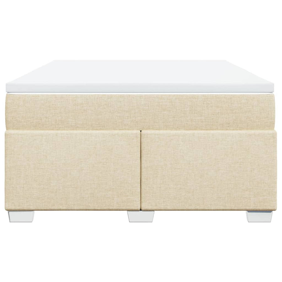 Boxspring met matras stof crèmekleurig 140x190 cm