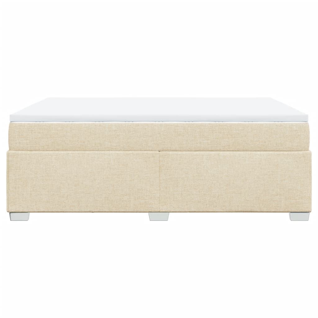 Boxspring met matras stof crèmekleurig 140x190 cm
