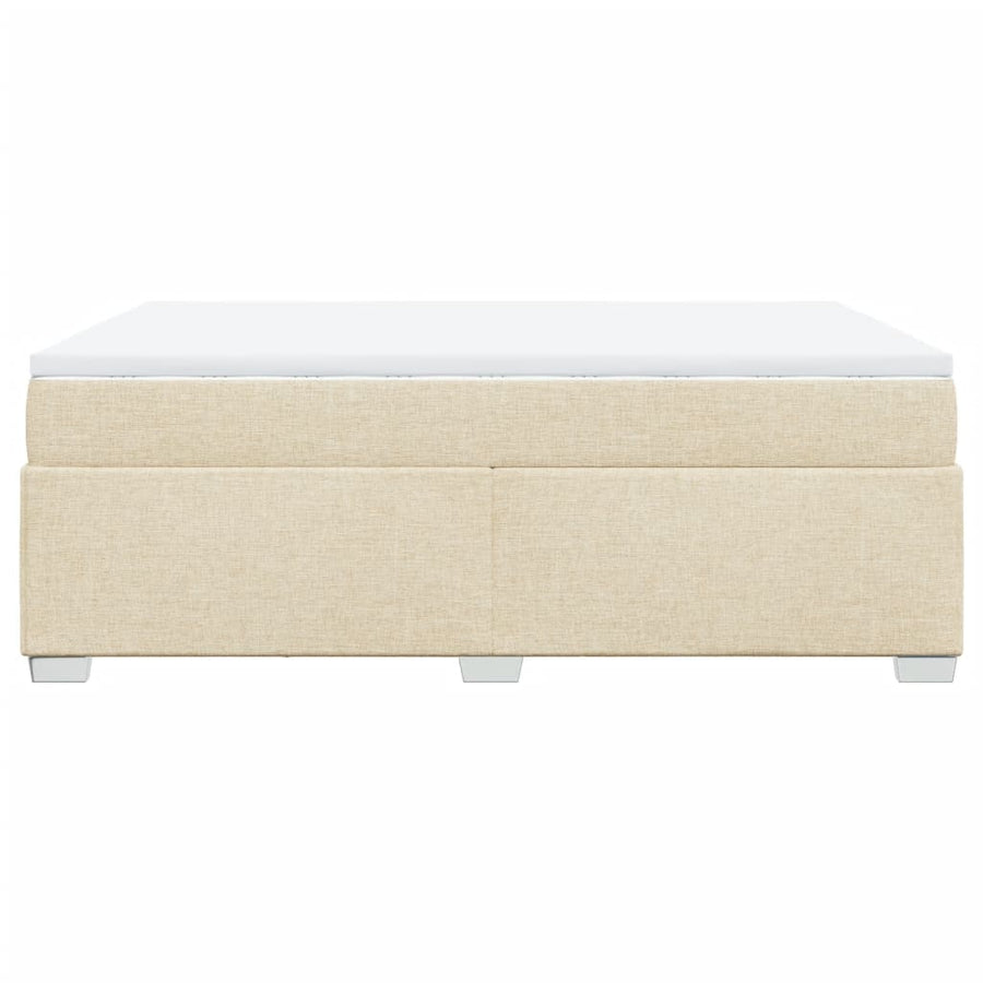 Boxspring met matras stof crèmekleurig 140x190 cm