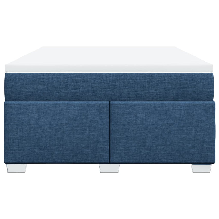 Boxspring met matras stof blauw 140x190 cm