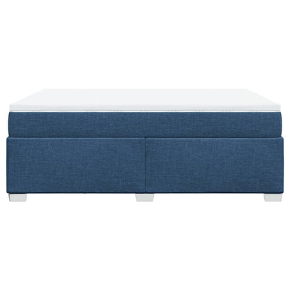 Boxspring met matras stof blauw 140x190 cm