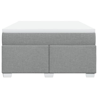Boxspring met matras stof lichtgrijs 140x200 cm
