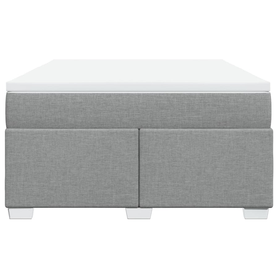 Boxspring met matras stof lichtgrijs 140x200 cm