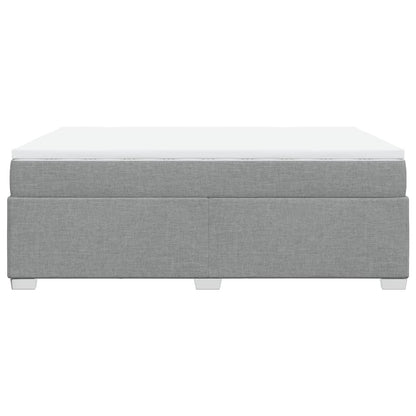Boxspring met matras stof lichtgrijs 140x200 cm