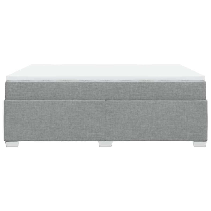 Boxspring met matras stof lichtgrijs 140x200 cm