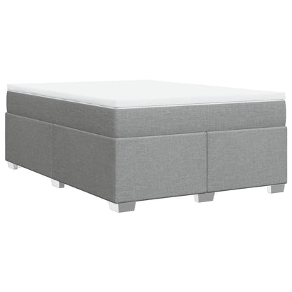 Boxspring met matras stof lichtgrijs 140x200 cm