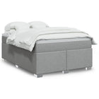 Box spring with light grey fabric mattress 140x200 cm