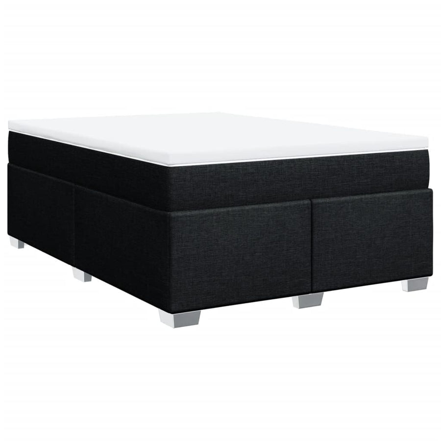 Boxspring met matras stof zwart 140x200 cm