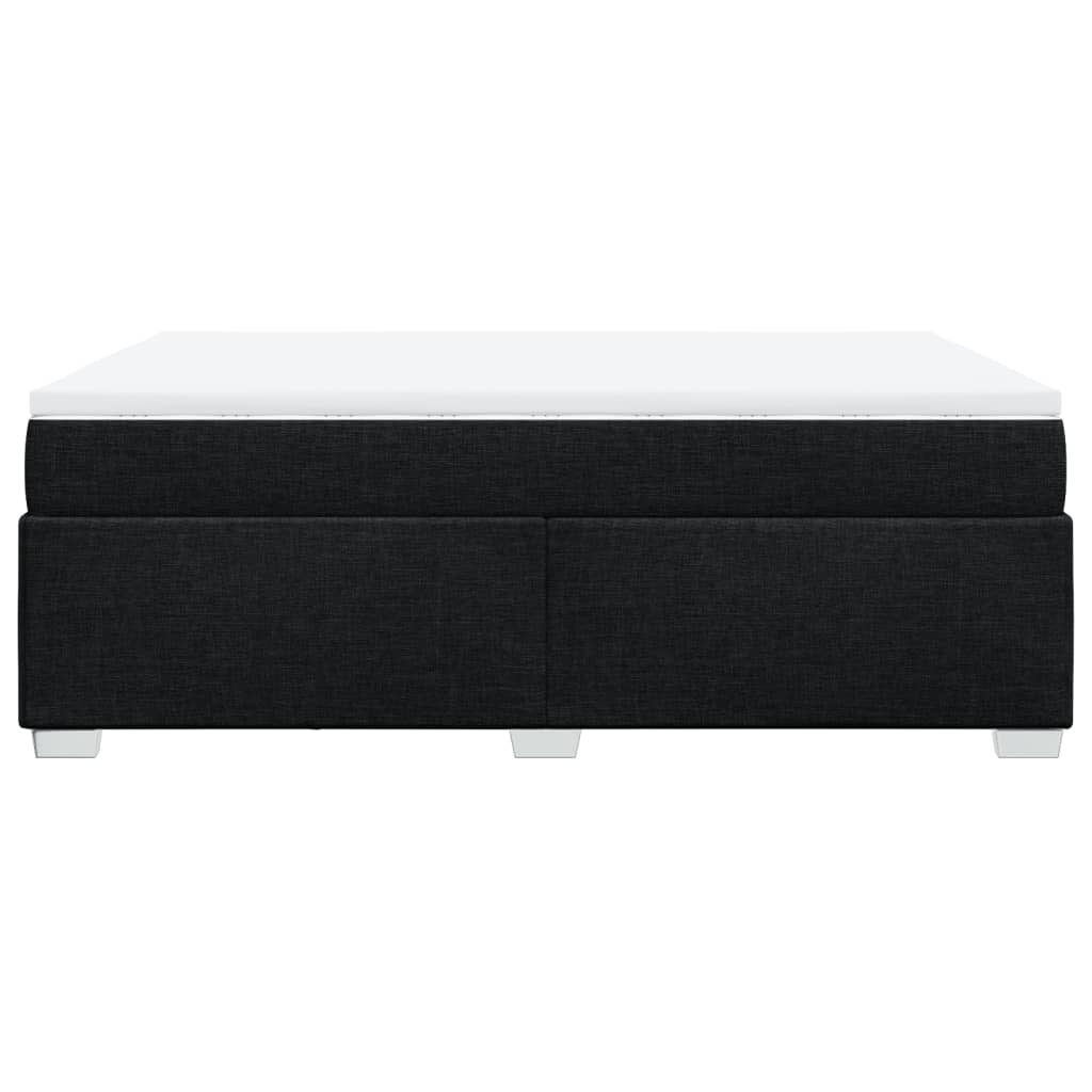 Boxspring met matras stof zwart 140x200 cm