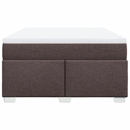 Boxspring met matras stof donkerbruin 140x200 cm