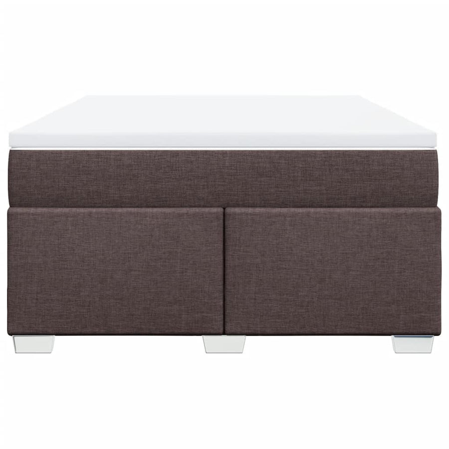 Boxspring met matras stof donkerbruin 140x200 cm