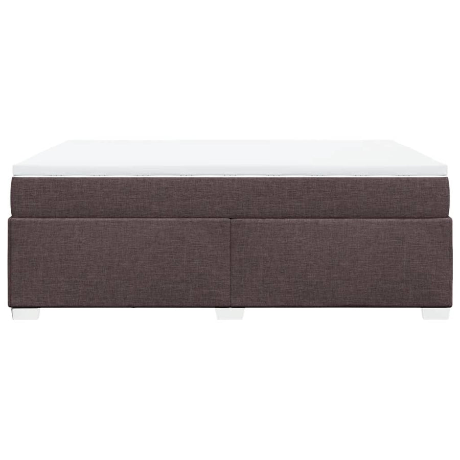 Boxspring met matras stof donkerbruin 140x200 cm