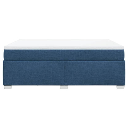 Boxspring met matras stof blauw 140x200 cm
