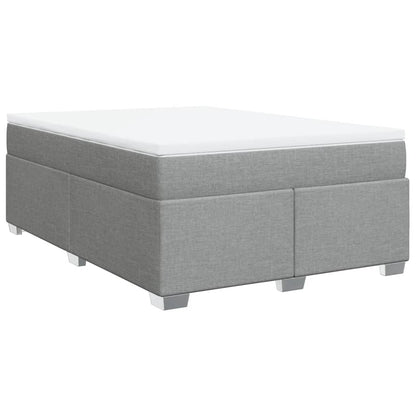 Boxspring met matras stof lichtgrijs 160x200 cm