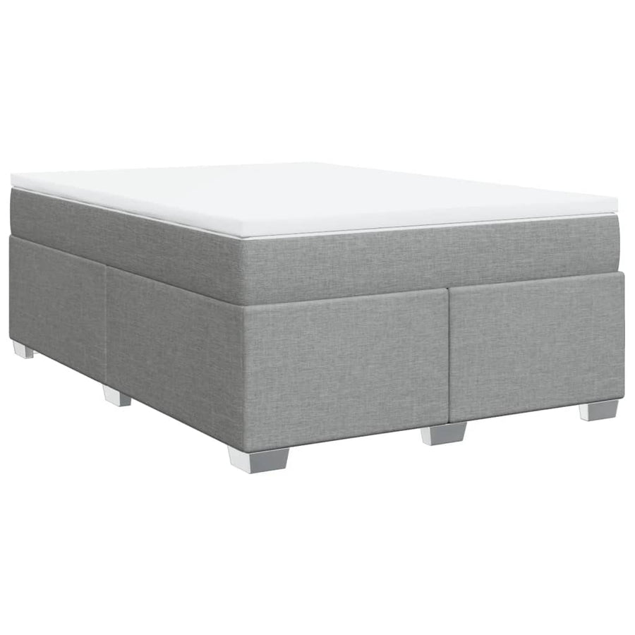 Boxspring met matras stof lichtgrijs 160x200 cm