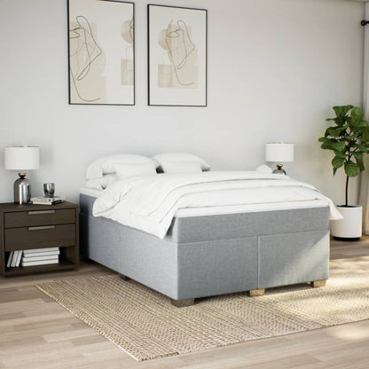 Boxspring met matras stof lichtgrijs 160x200 cm