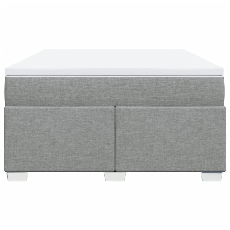 Boxspring met matras stof lichtgrijs 160x200 cm