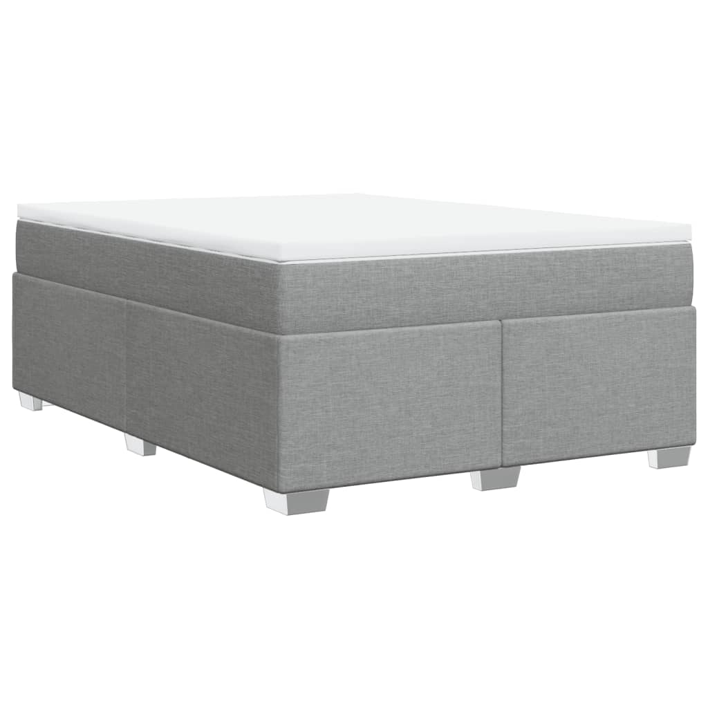 Boxspring met matras stof lichtgrijs 160x200 cm
