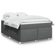 Boxspring 160x200 cm donkergrijs met matras