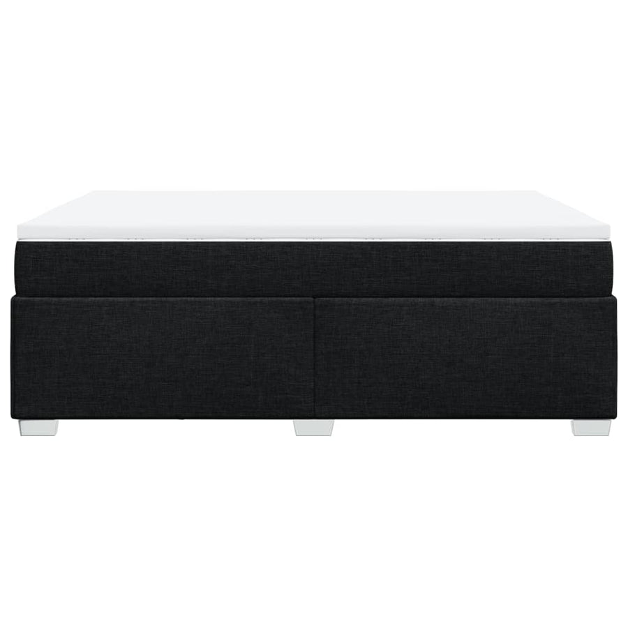 Boxspring met matras stof zwart 160x200 cm