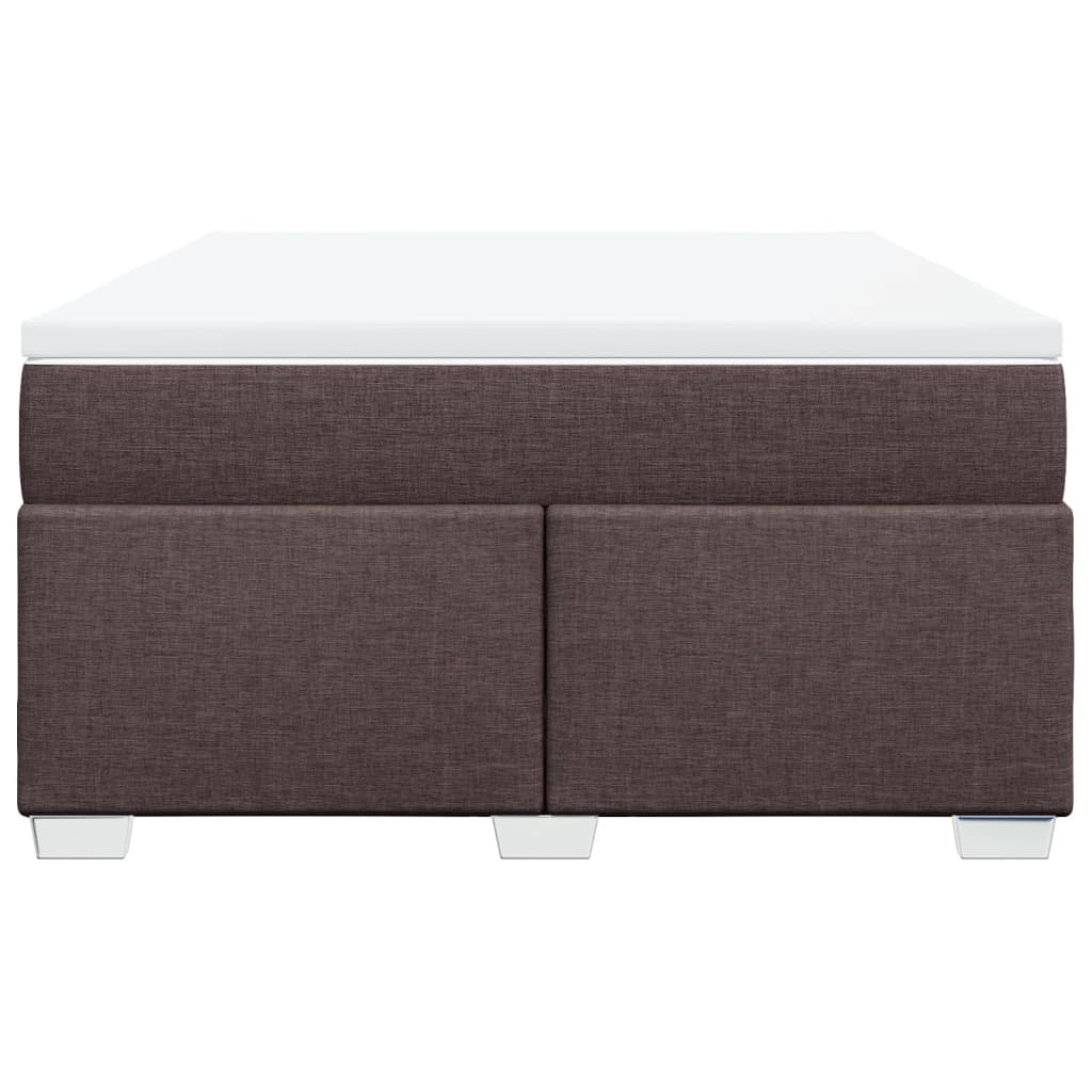 Boxspring met matras stof donkerbruin 160x200 cm