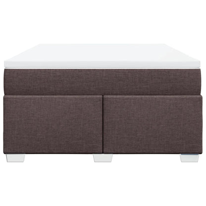 Boxspring met matras stof donkerbruin 160x200 cm