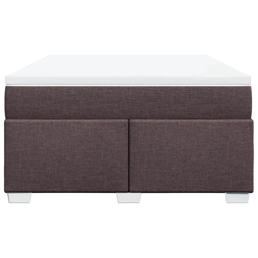 Boxspring met matras stof donkerbruin 160x200 cm