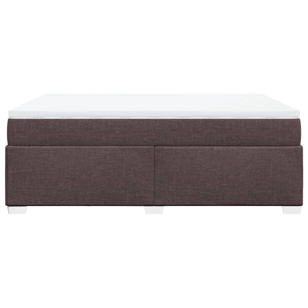 Boxspring met matras stof donkerbruin 160x200 cm