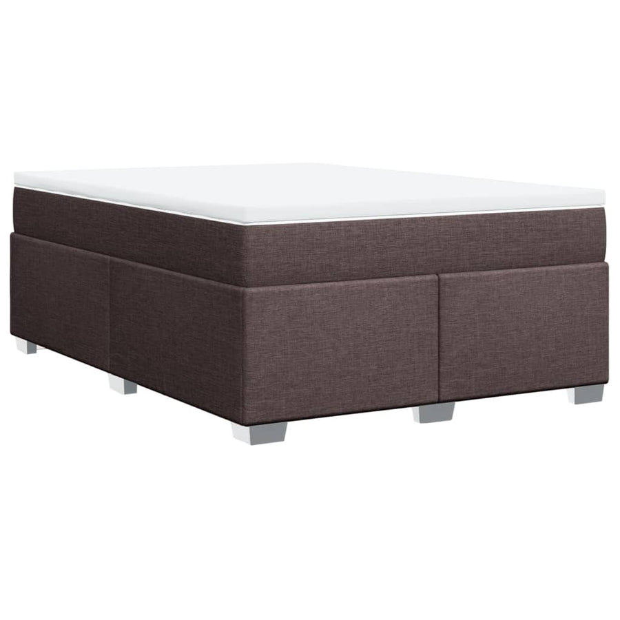 Boxspring met matras stof donkerbruin 160x200 cm