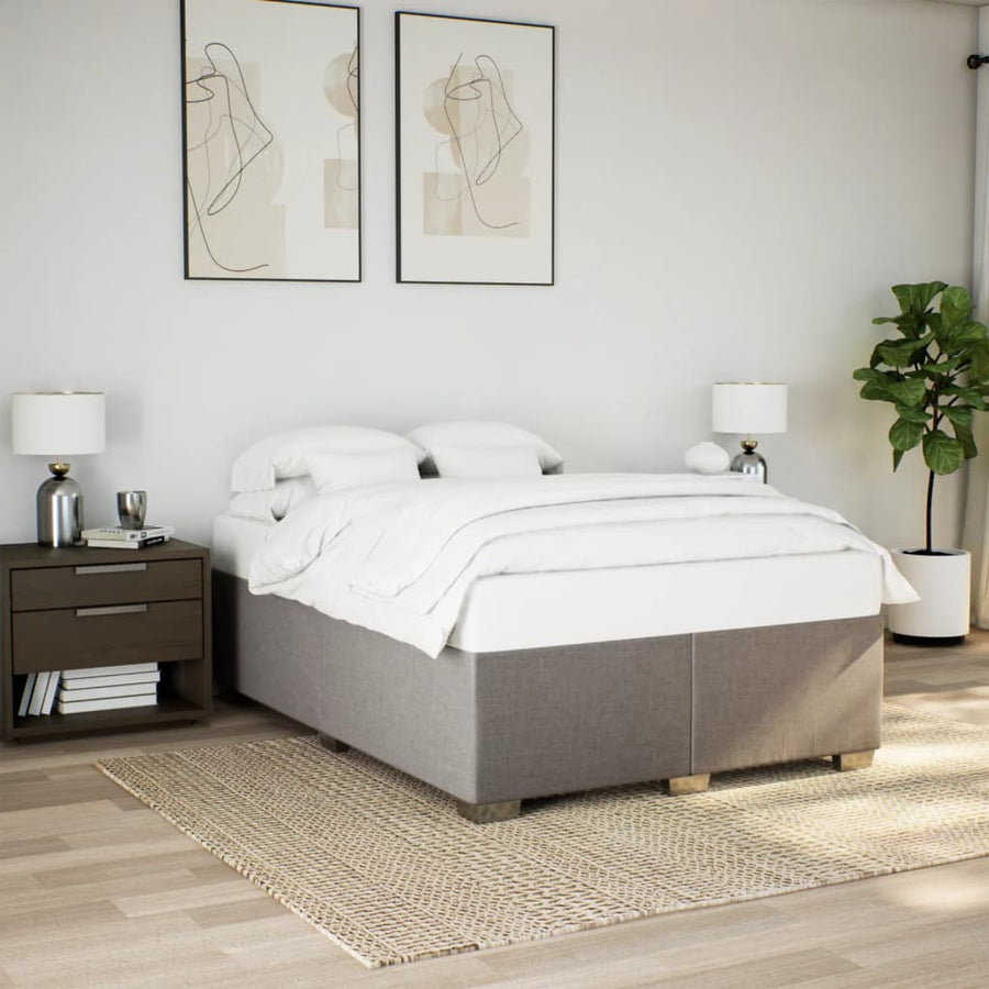 Boxspring met matras stof taupe 160x200 cm
