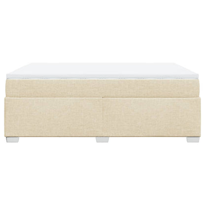 Boxspring met matras stof crèmekleurig 160x200 cm