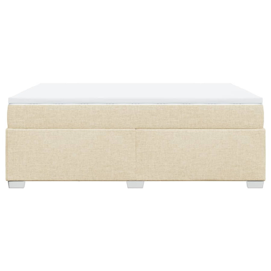 Boxspring met matras stof crèmekleurig 160x200 cm