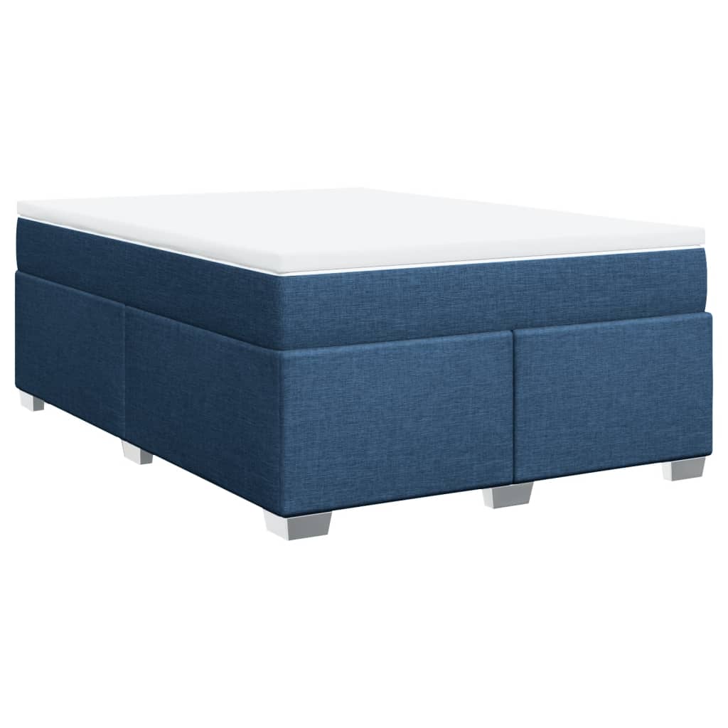 Boxspring met matras stof blauw 160x200 cm