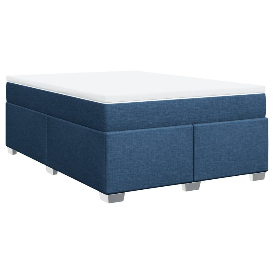 Boxspring met matras stof blauw 160x200 cm