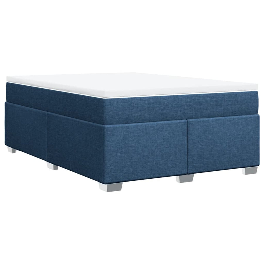 Boxspring met matras stof blauw 160x200 cm